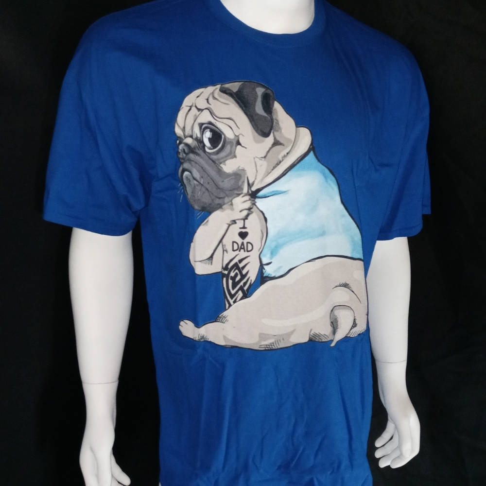 💙 I Love Dad💙 Men's Dog Printed Tee